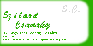 szilard csanaky business card